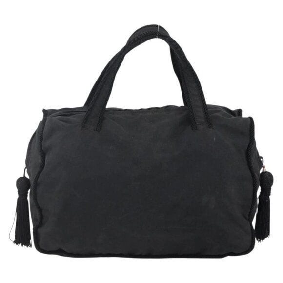 PRADA Beads Fringe Tote Bag Nylon Black Silver Auth bs30470 - Picture 3 of 16